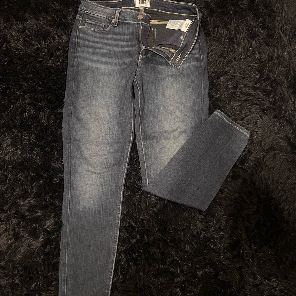 PAIGE Women's Dark Blue Skinny Jeans